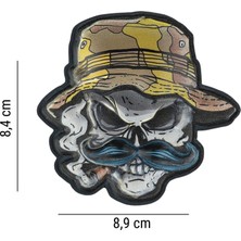 101INC Kafatası Bıyık Koruyucusu 3D Uv Velcro Patch