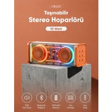 Mikado MD-56BT Turuncu Beyaz Aux + USB + Bluetooth Destekli 10W 1500MAH Taşınabilir Speaker