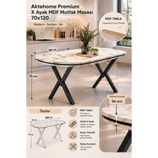 Akte Home Premium x Ayak Mdf Mutfak Masası 70X120