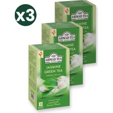 Ahmad Tea Yasemin Aromalı Yeşil Çay 20\'li Bardak Poşet 3\'lü Ekonomik Paket –60 Poşet Çay