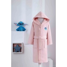 Özdilek Lisanslı Kapüşonlu Çocuk Bornozu 7/8 Yaş-Stitch Aloha Mercan