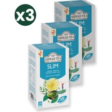 Ahmad Tea Slim Limon, Mate ve Matcha Yeşil Çay Karışımı 20\'li 3\'li Ekonomik Paket – Toplam 60 Poşet Çay