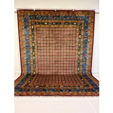 El Dokuma Afgan Halı Pazirek Desenli Kök Boya 277 x 370 cm