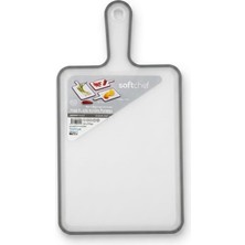Proalet Softchef Maxi Kulplu Kesim Panosu, 41.2 x 21.4 Cm, Kaydırmaz Plastik Mutfak Kesme Tahtası, Bpa Içermez Sebze, Meyve ve Et Doğrama Panosu