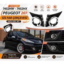 AR Otomarket Peugeot 207 Sis Far Çercevesi Sağ-Sol Set Nikelajlı 2006-2014 7452HX 7452HW