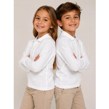 Alg Life ÇOCUK OKUL POLO YAKA BEYAZ UZUN KOL T-SHIRT 6-17 YAŞ