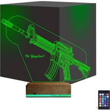 Luvivia Asker Polis Tüfek Kişiye Özel 3D Lamba - Masa Gece Lambası