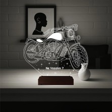 Luvivia Motosiklet Motor Harley Kişiye Özel 3D Lamba - Masa Gece Lambası