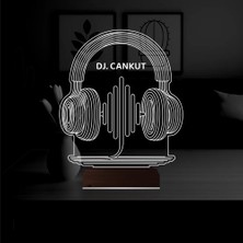 Luvivia Dj Hediye Kulaklık Müzik Kişiye Özel 3D Lamba - Masa Gece Lambası
