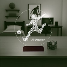 Luvivia Futbolcu Hediye Kişiye Özel 3D Lamba - Masa Gece Lambası