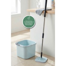 Evonita Temiz Kirli Su Ayrışmalı Mop Seti | 360 Derece Dönebilen Teleskopik Mop ve 30 cm Kova Seti