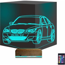 Luvivia Spor Araba Bmw Kişiye Özel 3D Lamba - Masa Gece Lambası