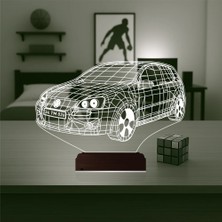 Luvivia Golf Araba Tasarım Kişiye Özel 3D Lamba - Masa Gece Lambası