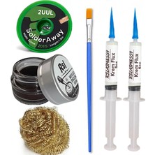 Smnr Havya  Ucu Temizleme Kremi,süngeri, 2uul 2,0mm Lehim Emme Fitili Krem Flux Yüzey Lehim Temizleme SETI13