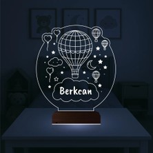 Luvivia Çocuk Odası Hediye Balon Kalp Kişiye Özel 3D Lamba - Masa Gece Lambası