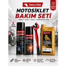 Petrol Ofisi Motosiklet Bakım Seti Maximoto 10W-40 1l + Zincir Temizleyici + Yağlayıcı + Fırça