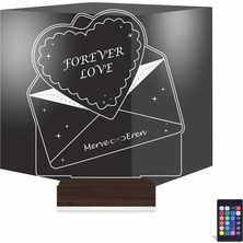 Luvivia Sevgiliye Hediye Kalp Zarf Kişiye Özel 3D Lamba - Masa Gece Lambası