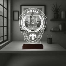 Luvivia Polise Hediye Polis Logo Kişiye Özel 3D Lamba - Masa Gece Lambası