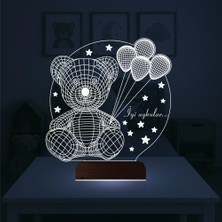 Luvivia Ayıcık Hediye Balon Kişiye Özel 3D Lamba - Masa Gece Lambası