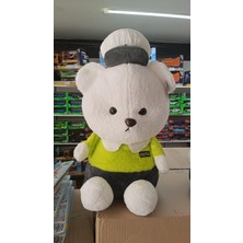 BNG STR Oyuncak Peluş Sevimli Yeşil Kıyafetli Şapkalı Ayı Uyku Arkadaşım 45 cm