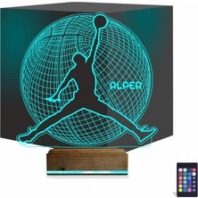 Luvivia Basketbol Nba Jordan Kişiye Özel 3D Lamba - Masa Gece Lambası