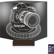 Luvivia Photographer Fotoğraf Makinesi Fotoğrafçı Kişiye Özel 3D Lamba - Masa Gece Lambası