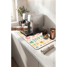 Valerine Life Kahve Espresso Makinesi Matı 35X45CM Çaycı Pad Su Geçirmez Pixel Barista