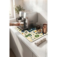 Valerine Life Kahve Espresso Makinesi Matı 35X45CM Çaycı Pad Su Geçirmez Retro Roastery
