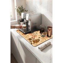Valerine Life Kahve Espresso Makinesi Matı 35X45CM Çaycı Pad Su Geçirmez Pati & Bloom