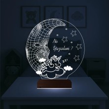 Luvivia Ay Dede Unicorn Çocuk Odası Kişiye Özel 3D Lamba - Masa Gece Lambası