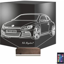Luvivia Araba Volkswagen Scirocco Kişiye Özel 3D Lamba - Masa Gece Lambası