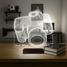 Luvivia Fotoğraf Makinesi Fotoğrafçı Blogger Hediye Kişiye Özel 3D Lamba - Masa Gece Lambası