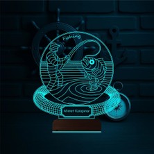 Luvivia Balıkçı Olta Balık Avı Kişiye Özel 3D Lamba - Masa Gece Lambası