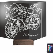 Luvivia Motosiklet Yarış Motoru Kişiye Özel 3D Lamba - Masa Gece Lambası