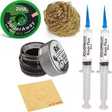 Smnr Havya  Ucu Temizleme Kremi,süngeri,teli,2uul 2,0mm Lehim Emme Teli Krem Flux Yüzey Lehim Temizleme SETI04