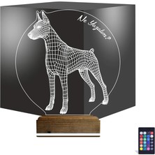 Luvivia Köpek Doberman Kişiye Özel 3D Lamba - Masa Gece Lambası