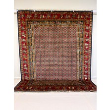 El Dokuma Afgan Halı Pazirek Desenli Kök Boya 253 x 309 cm