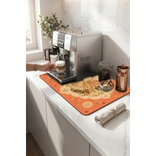 Valerine Life Kahve Espresso Makinesi Matı 35X45CM Çaycı Pad Su Geçirmez Mercan Kahve Rozeti
