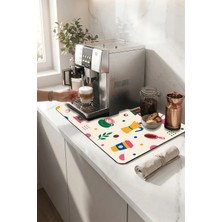 Valerine Life Kahve Espresso Makinesi Matı 35X45CM Çaycı Pad Su Geçirmez Renkli Dem