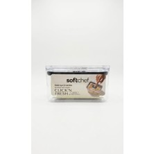 Proalet Softchef Click'n Fresh Hava Geçirmez Dikdörtgen Plastik Erzak Kabı 1000 ml - Vakumlu Tek Tuş Kapaklı Şeffaf Plastik Bakliyat, Un ve Şeker Saklama Kabı, Bpa Içermez (10,5X16X9CM)