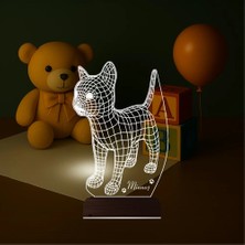Luvivia Kedi Tasarım Kişiye Özel 3D Lamba - Masa Gece Lambası