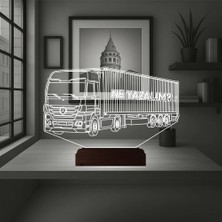 Luvivia Tır Kamyon Tırcı Mercedes Kişiye Özel 3D Lamba - Masa Gece Lambası