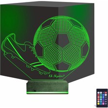 Luvivia Futbol Topu Krampon Futbolcu Kişiye Özel 3D Lamba - Masa Gece Lambası