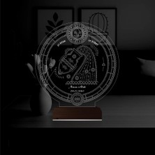 Luvivia Astroloji Kova Burcu Kişiye Özel 3D Lamba - Masa Gece Lambası