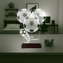 Luvivia Futbol Topu Futbolcu Hediye Kişiye Özel 3D Lamba - Masa Gece Lambası