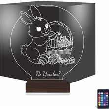 Luvivia Paskalya Tavşan Yumurta Çocuk Odası Kişiye Özel 3D Lamba - Masa Gece Lambası