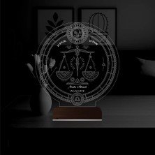 Luvivia Astroloji Terazi Burcu Kişiye Özel 3D Lamba - Masa Gece Lambası
