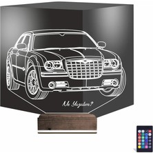 Luvivia Araba Crysler C300 Kişiye Özel 3D Lamba - Masa Gece Lambası