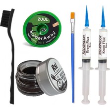 Smnr Havya  Ucu Temizleme Kremi,süngeri, 2uul 2,0mm Lehim Emme Fitili Krem Flux Yüzey Lehim Temizleme Seti TK15