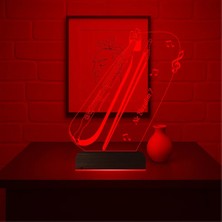 Luvivia Kemençe Müzik Nota Müzisyen Hediye Kişiye Özel 3D Lamba - Masa Gece Lambası